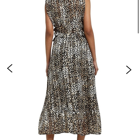 NWT River Island leopard maxi dress with ruffles and cut out sides - Picture 3 of 12
